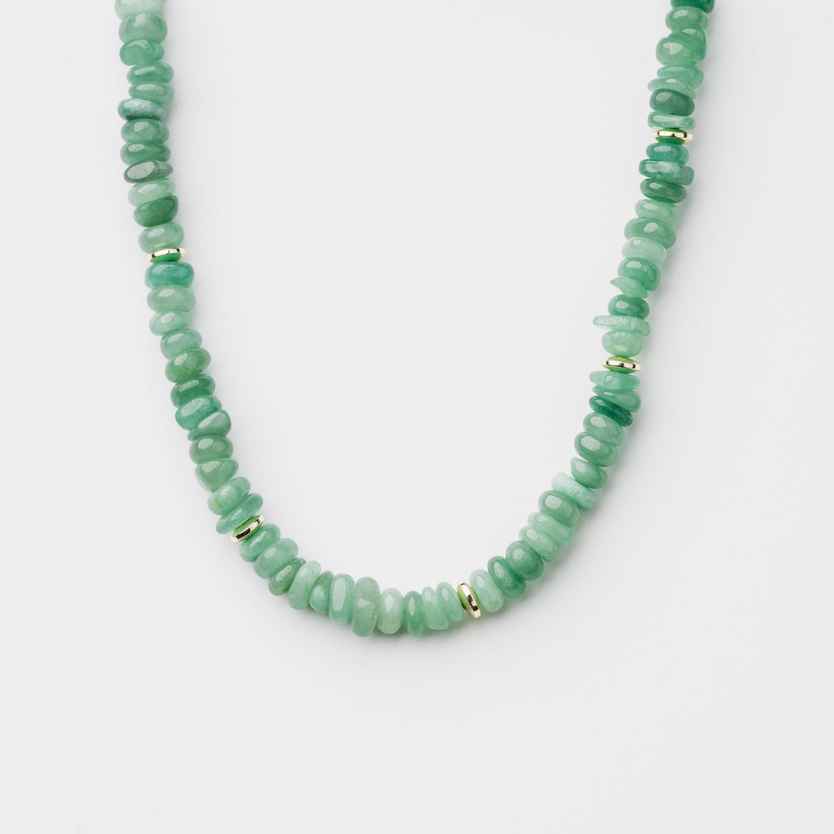 Chunky Green and Gold Disc Necklace
