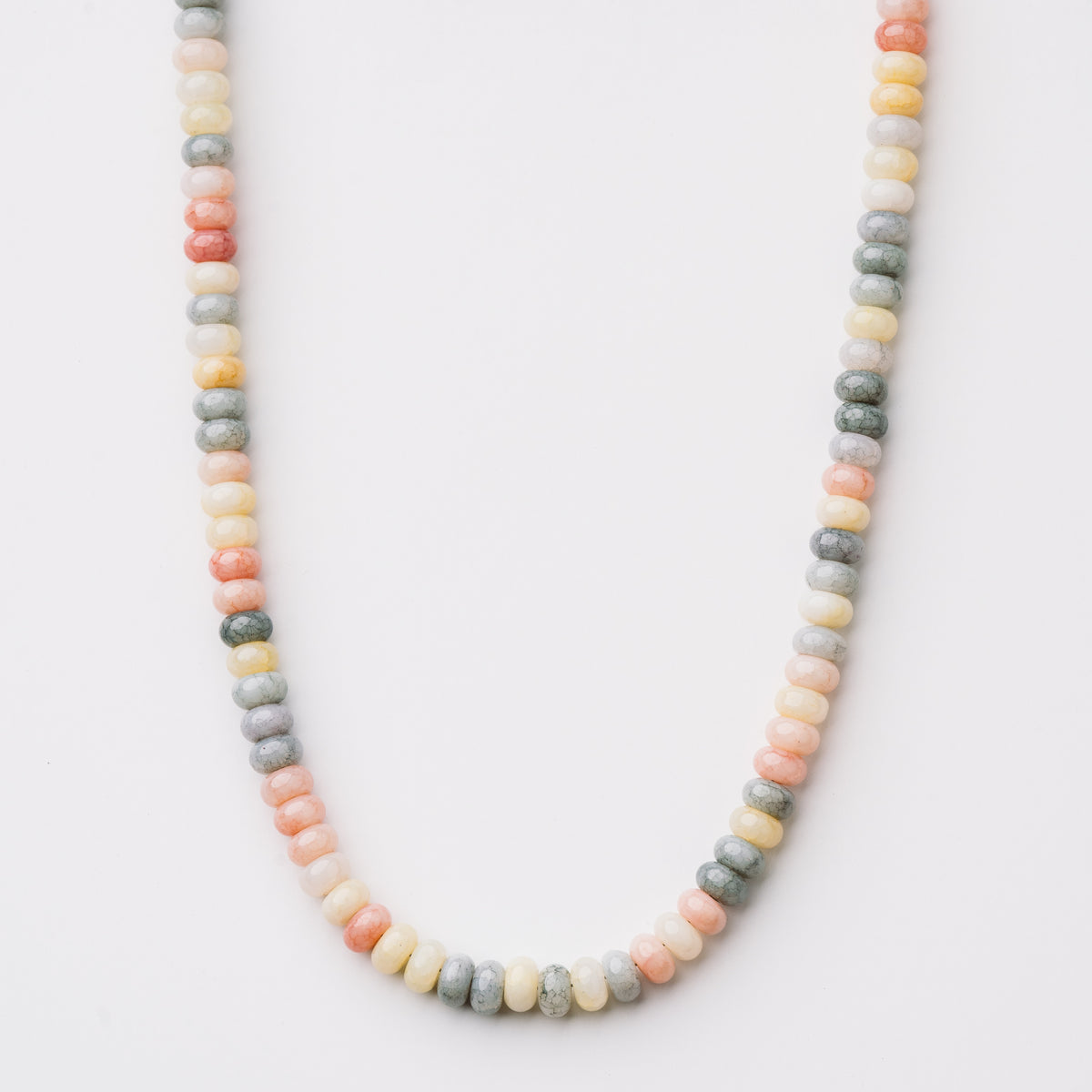 Peach Fizz Jade Rondelle Necklace