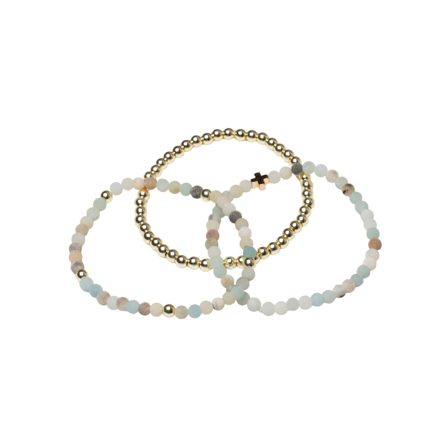 Amazonite Stone Bead Faith Stack