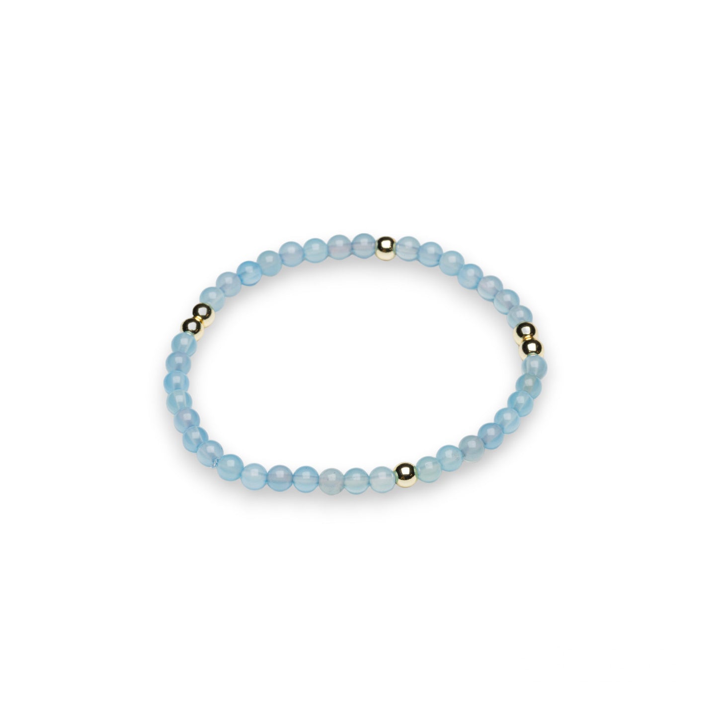 Blue Agate and Gold Bead Bracelet