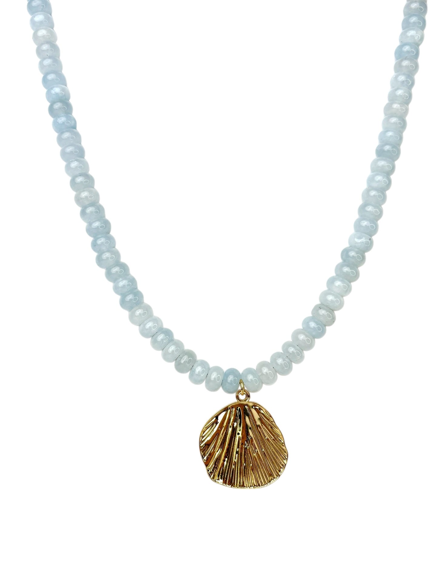 Light Blue Shell Charm Necklace