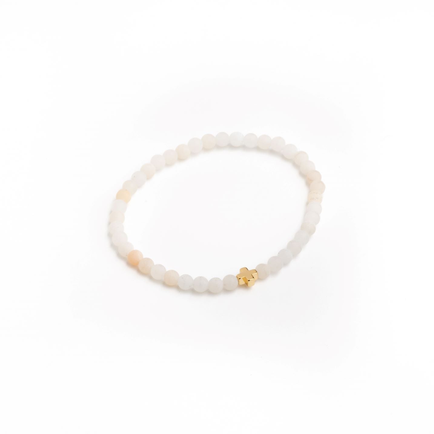 Blush Stone Cross Bracelet