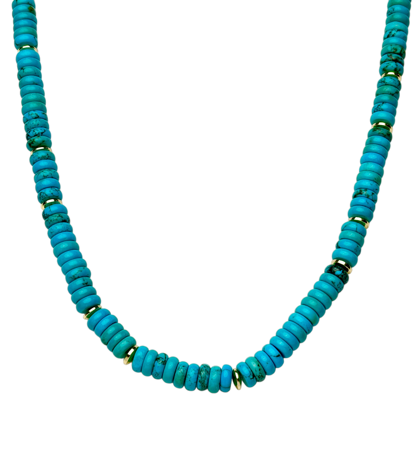 Chunky Turquoise and Gold Bead Necklace