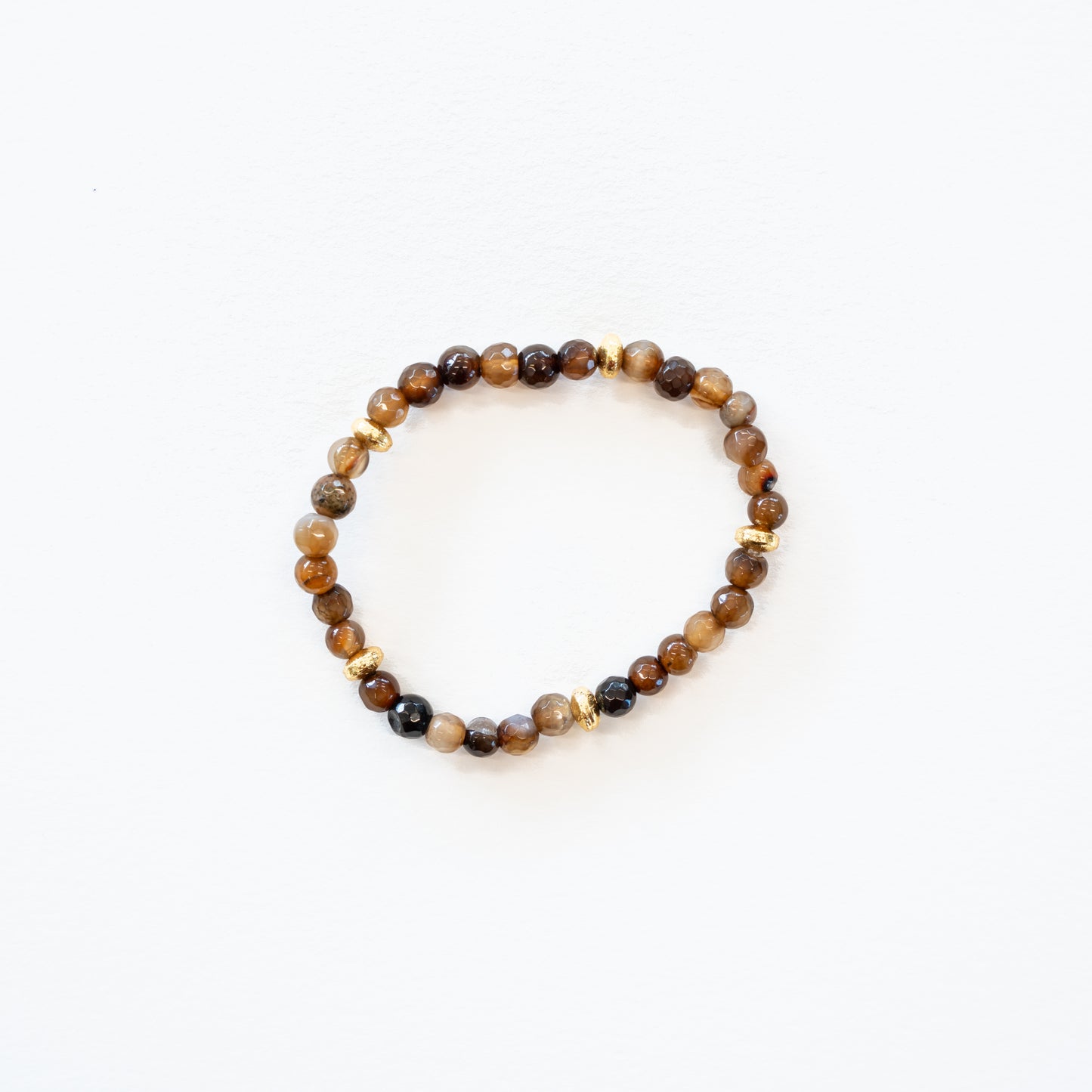 Espresso Agate Bead Bracelet