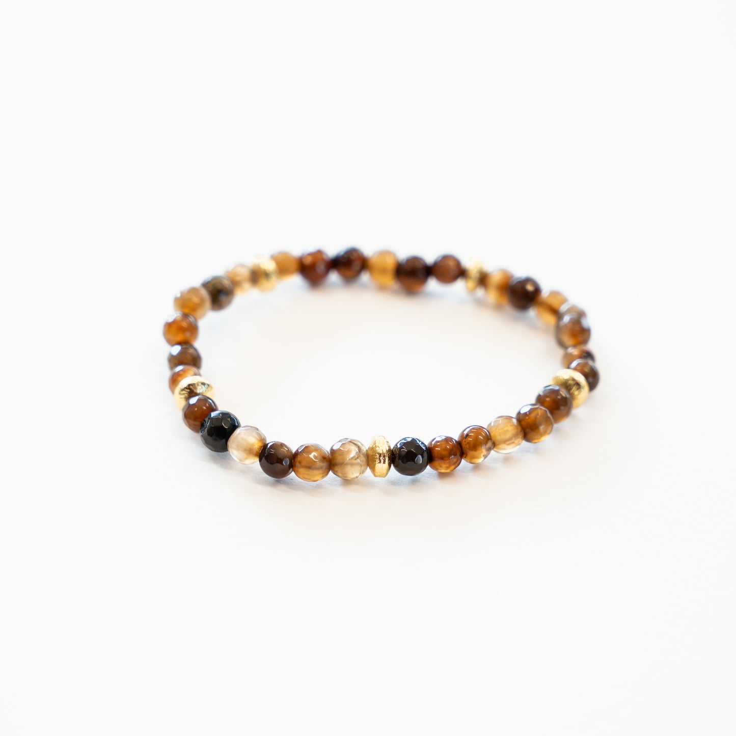 Espresso Agate Bead Bracelet