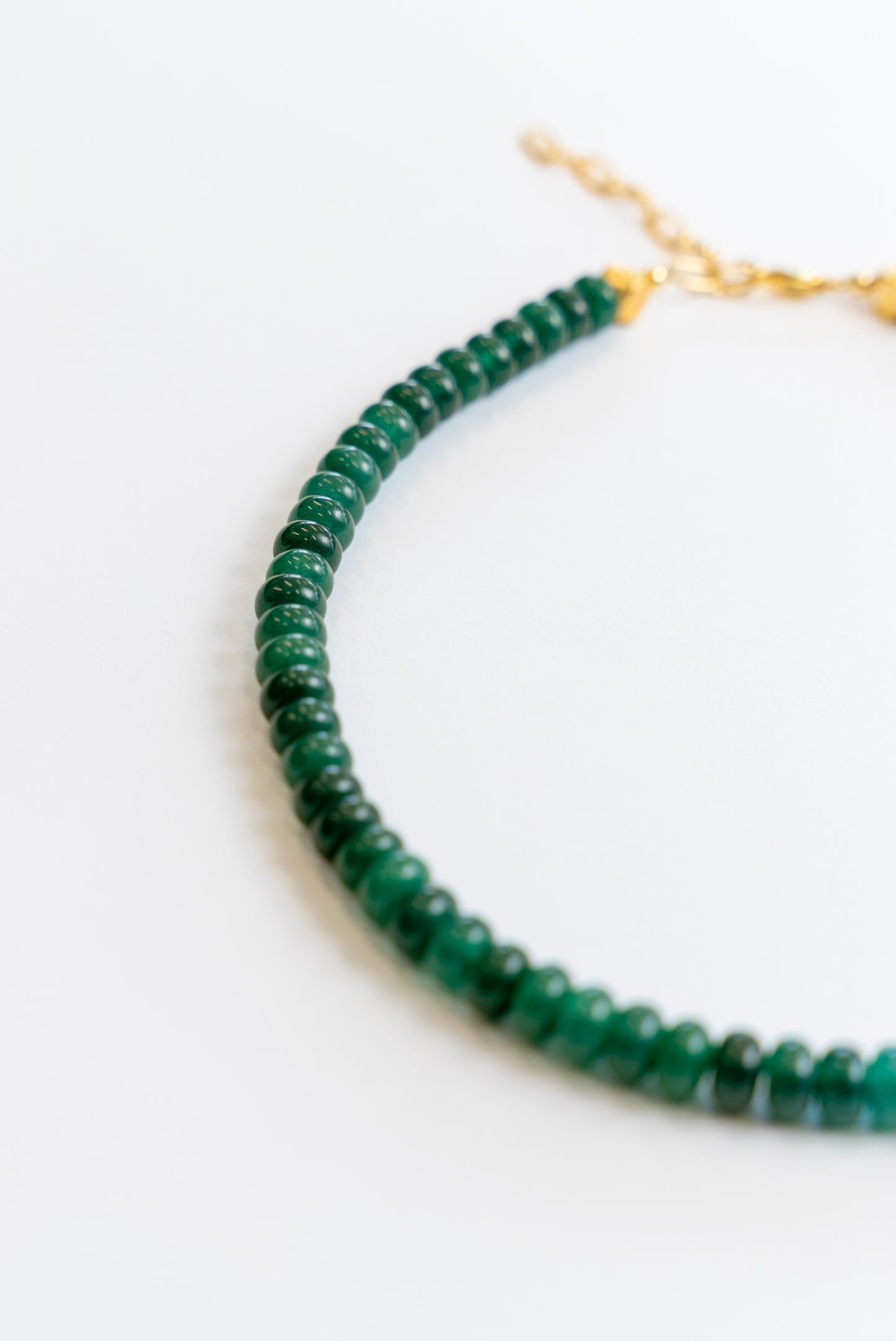 Forest Green Jade Bead Necklace