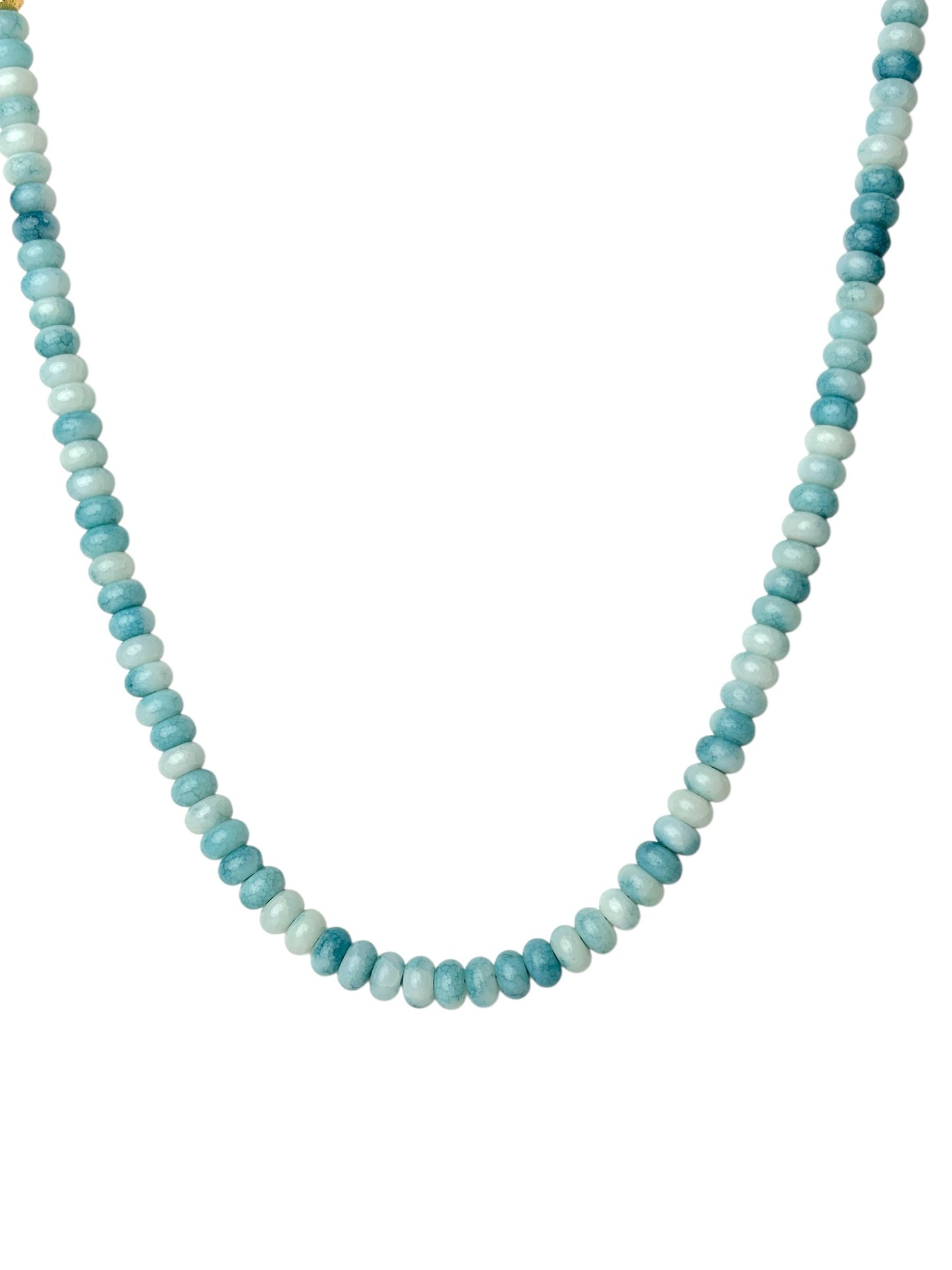 Mixed Blue Rondelle Bead Necklace