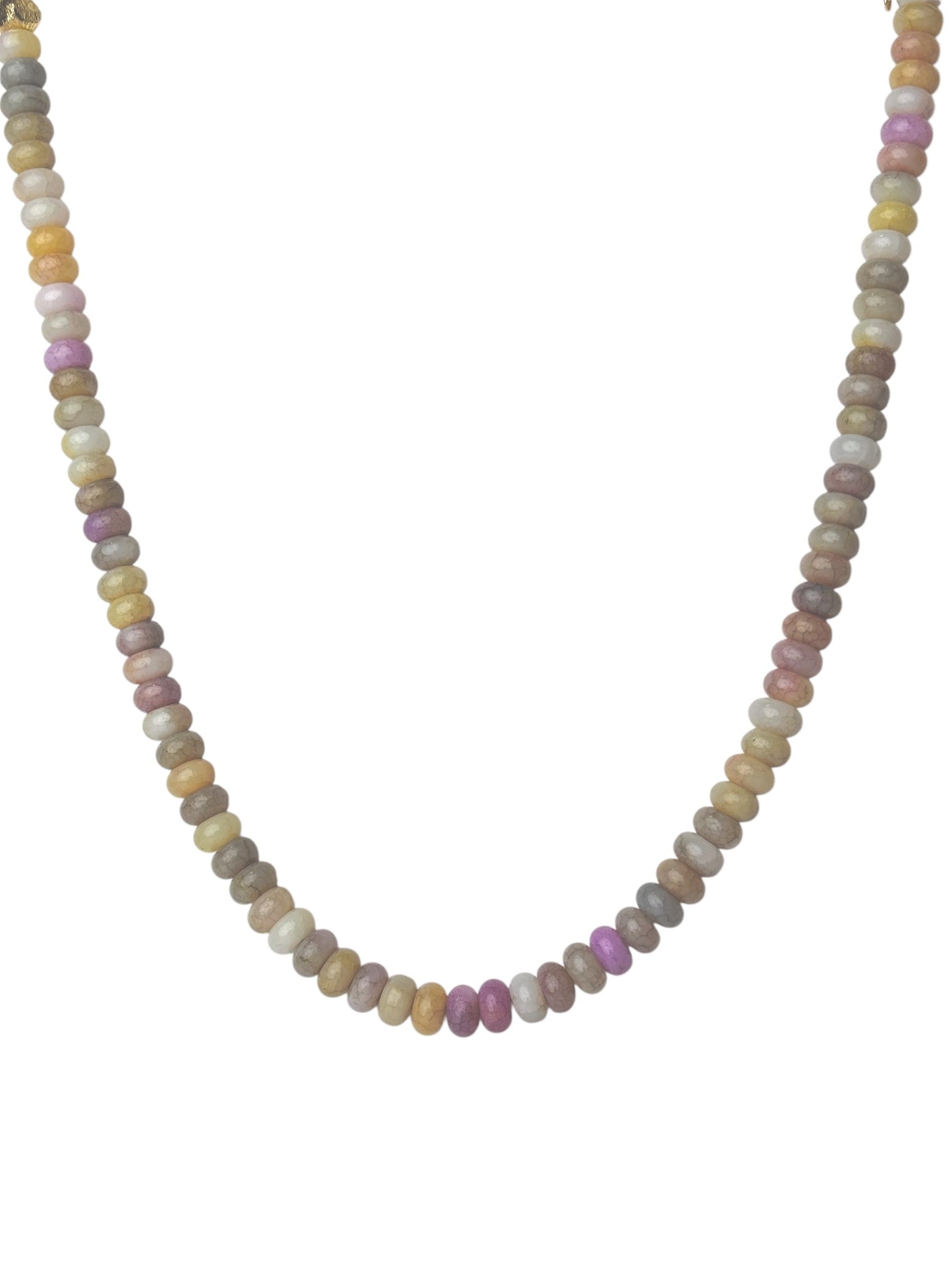 Mixed Purple and Cream Rondelle Bead Necklace