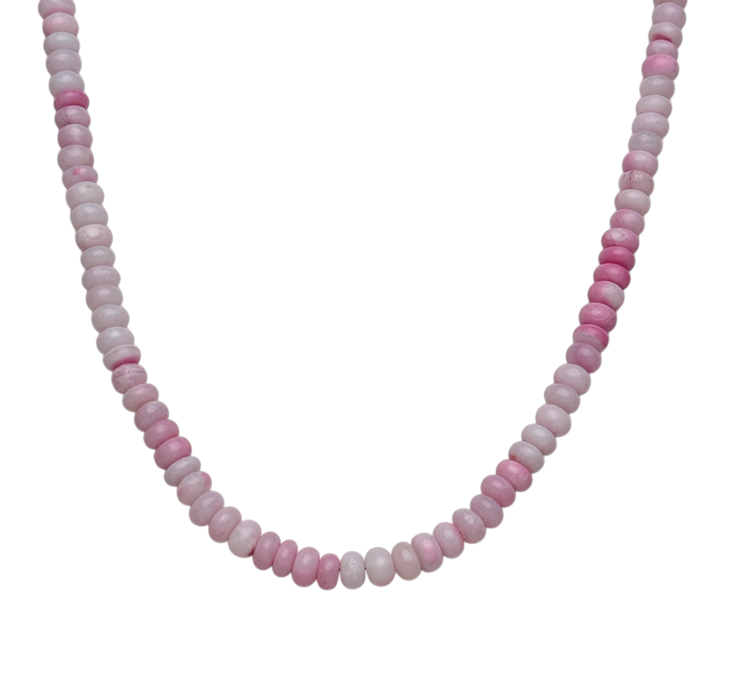 Pink Shaded Opal Rondelle Bead Necklace