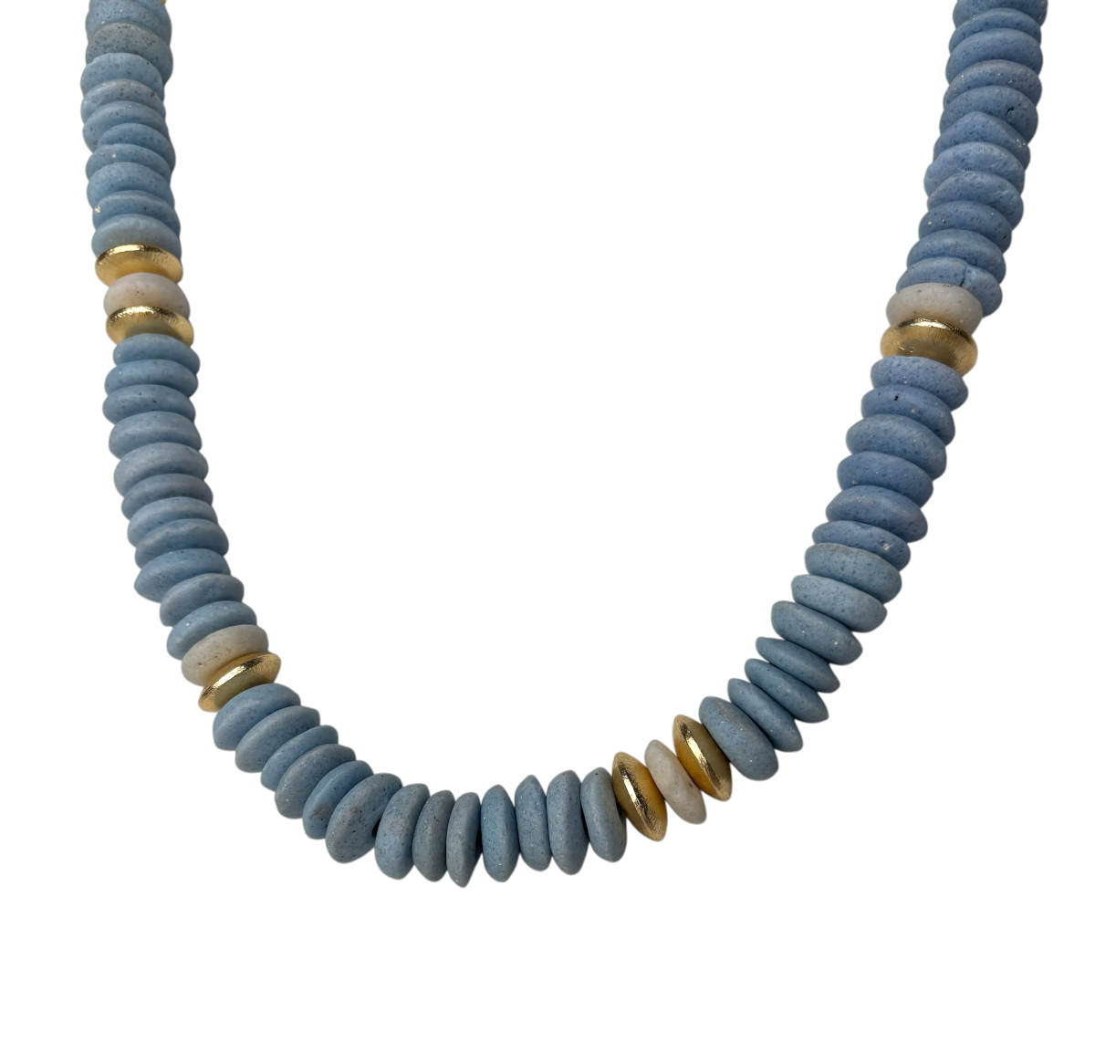 Powder Blue Ashanti Bead Necklace