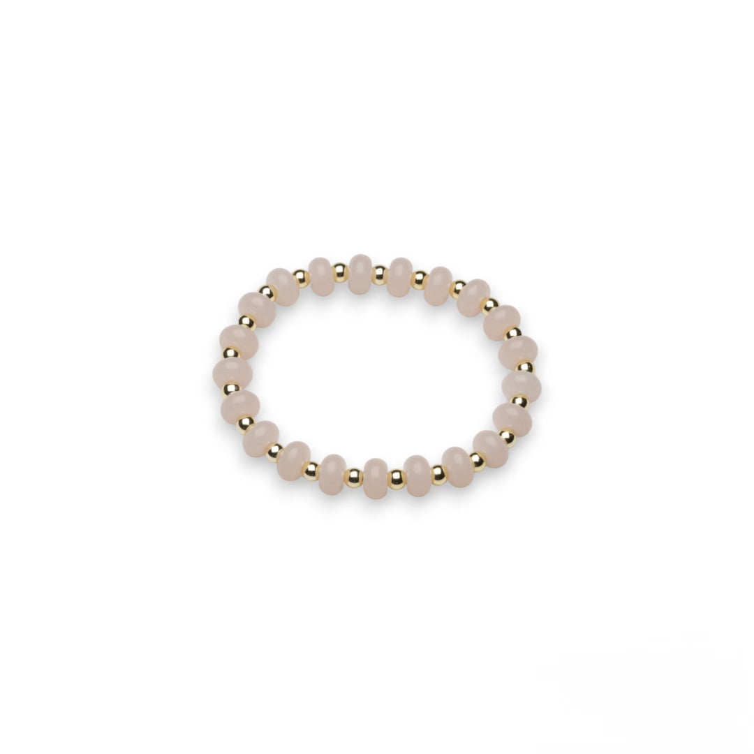 Baby Pink and Gold Bead Bracelet