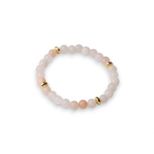 Blush Stone Gold Bead Bracelet