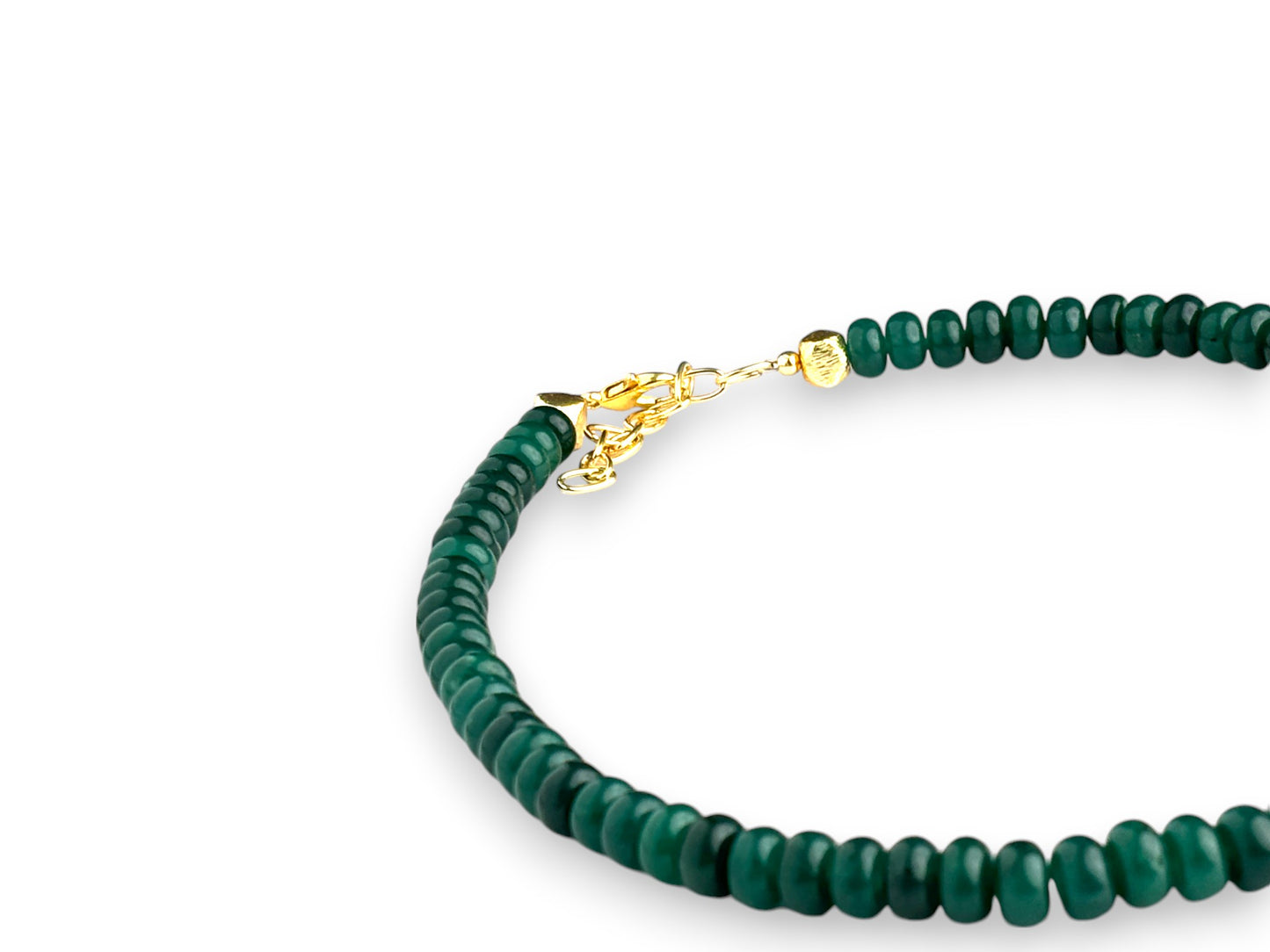 Forest Green Jade Bead Necklace