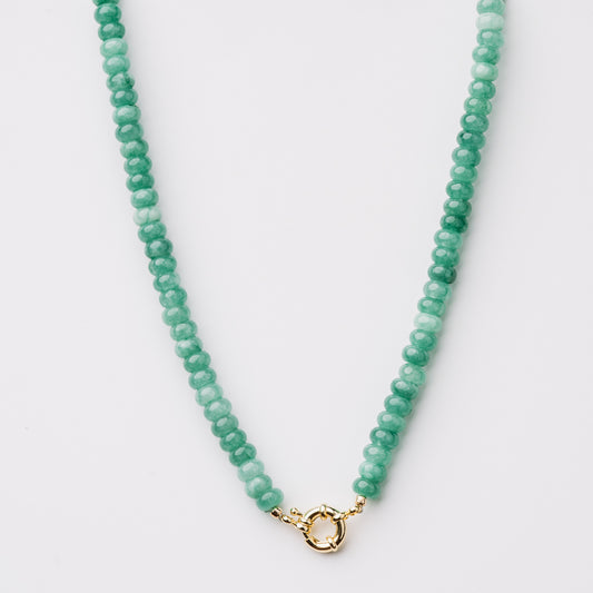 Green Rondelle Bead Necklace