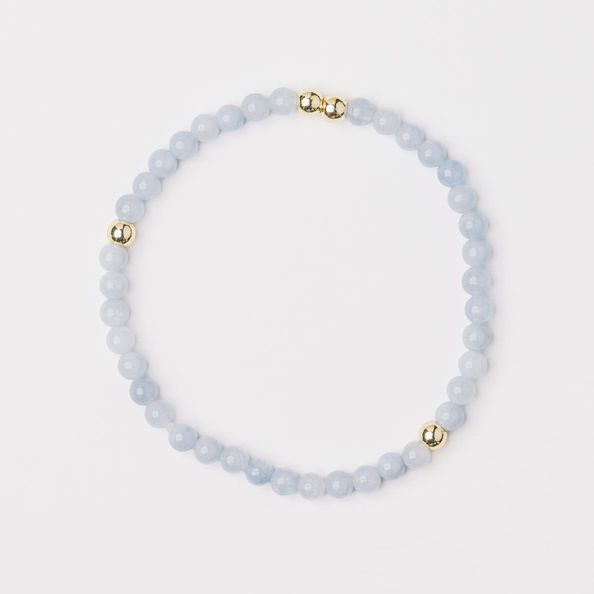 Blue Agate and Gold Bead Bracelet