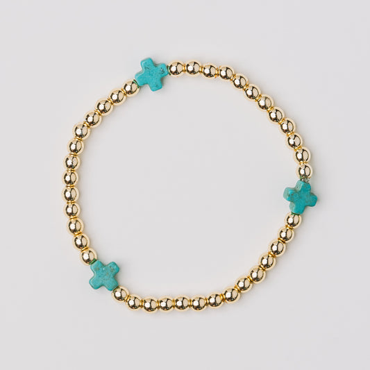 Turqoise Cross Bracelet