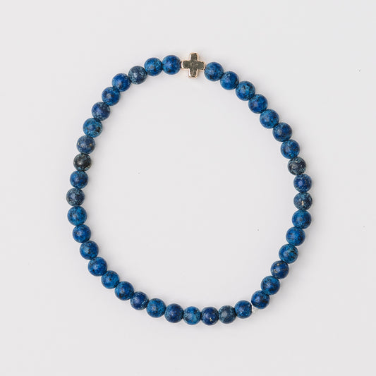 Blue Stone Cross Bracelet