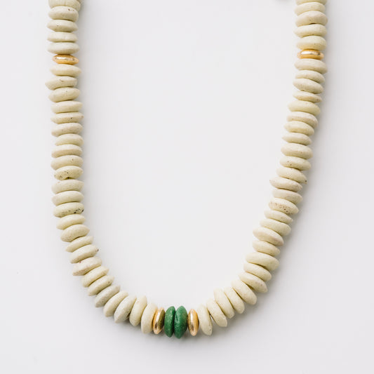 Cream Ashanti Saucer Bead Necklace