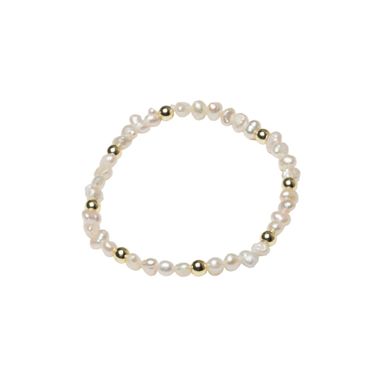 Fresh Water More Pearls Than Gold Bead Bracelet