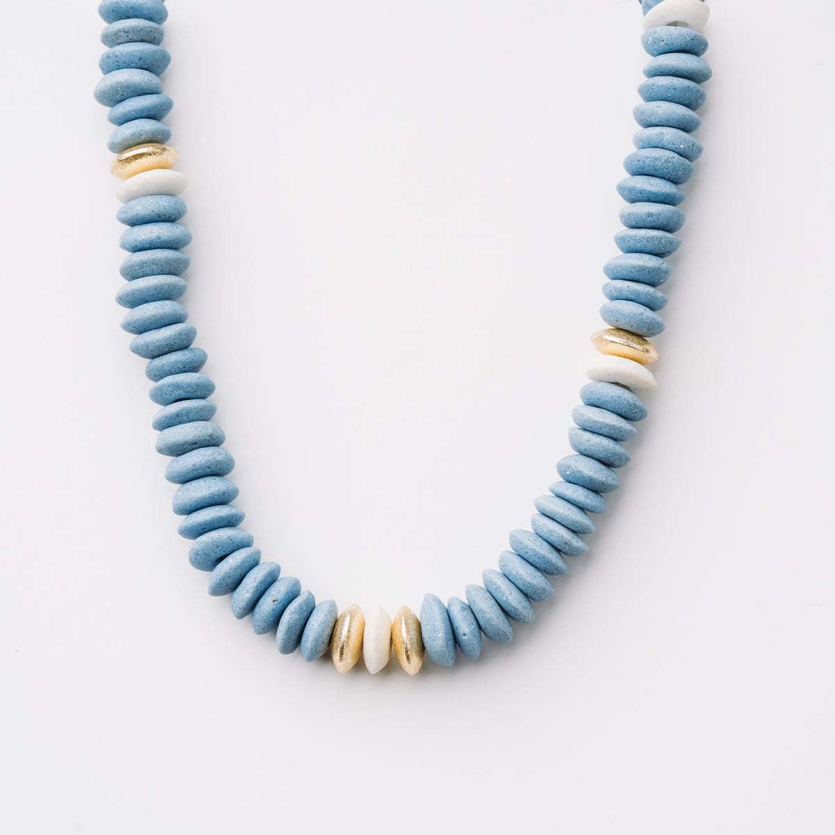 Powder Blue Ashanti Bead Necklace