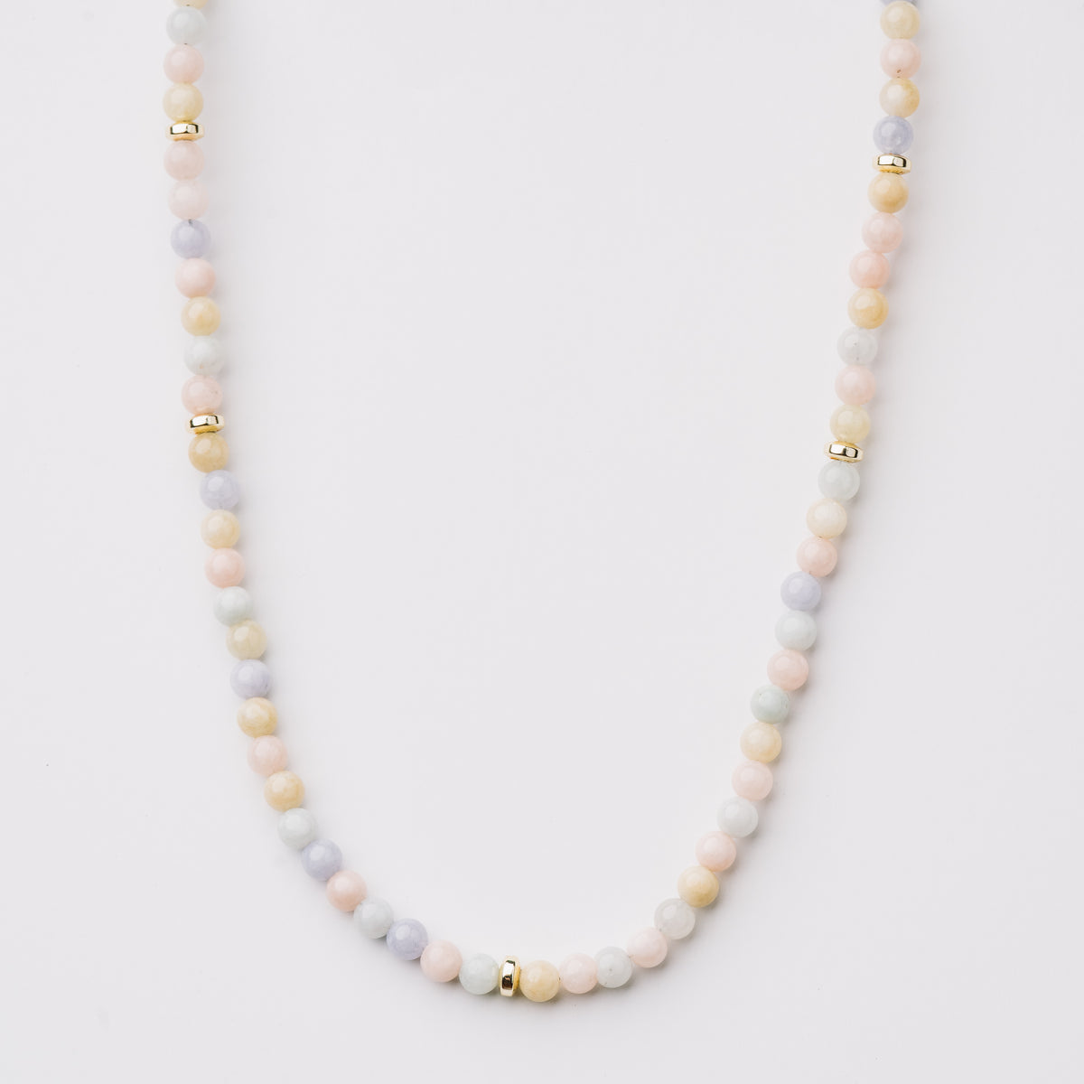 Blue and Pink Pastel Morganite Dyed Jade Necklace