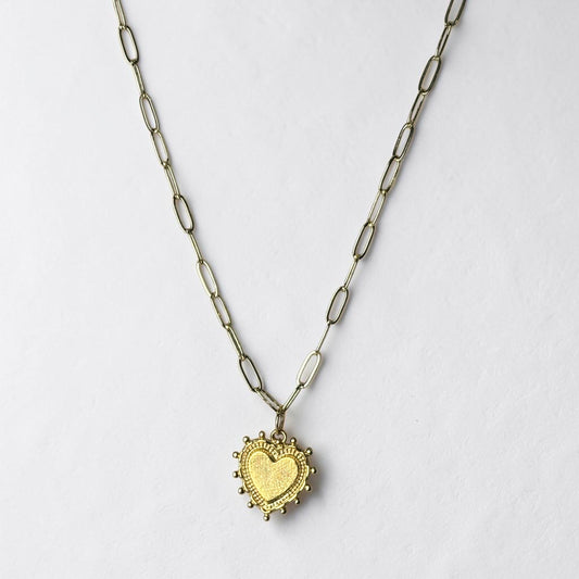 Satin Heart Charm Necklace