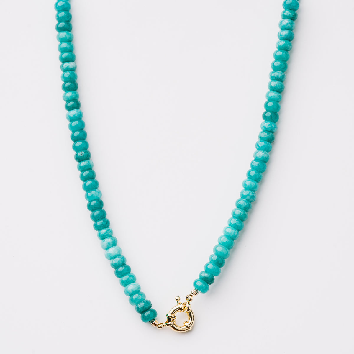 Teal Rondelle Beaded Necklace