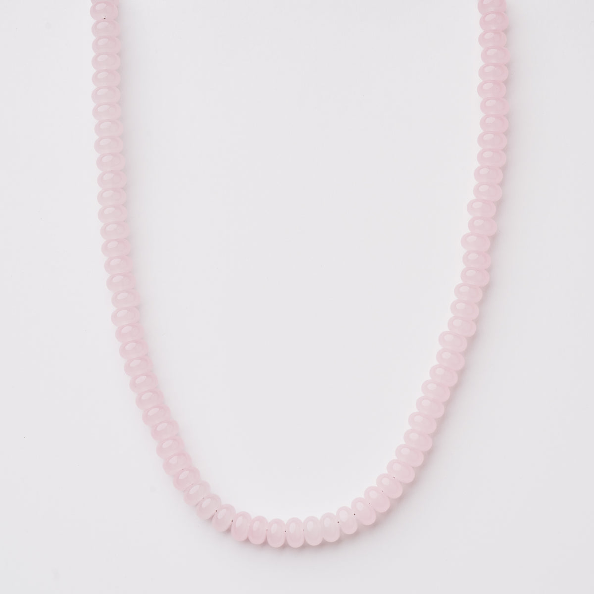 Baby Pink Glass Rondelle Bead Necklace