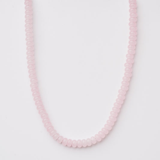 Baby Pink Glass Rondelle Bead Necklace