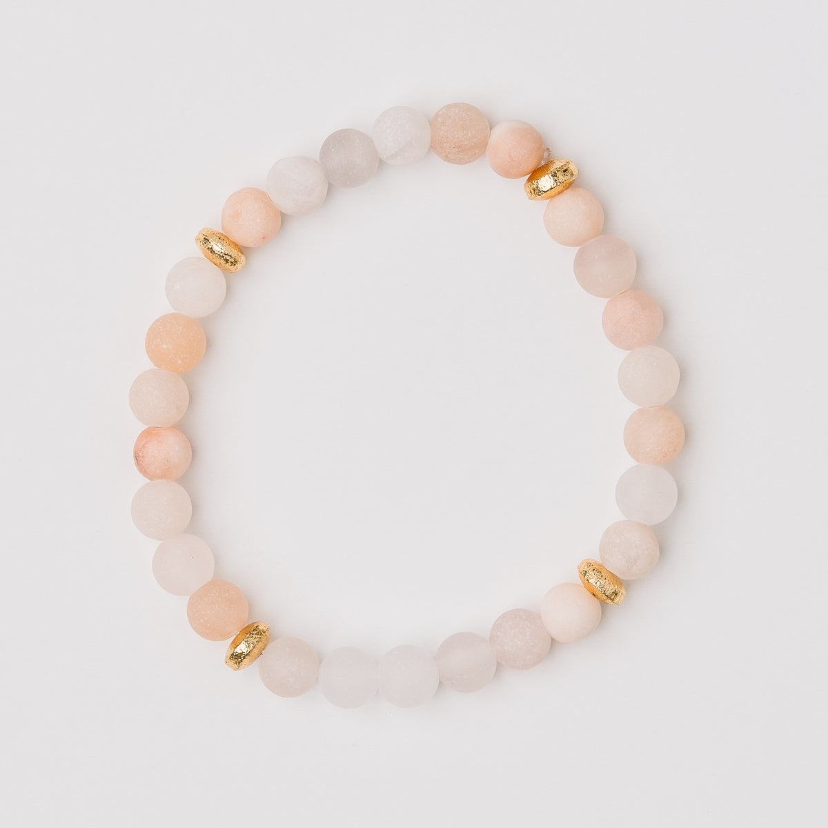 Blush Stone Gold Bead Bracelet