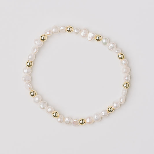 Fresh Water More Pearls Than Gold Bead Bracelet