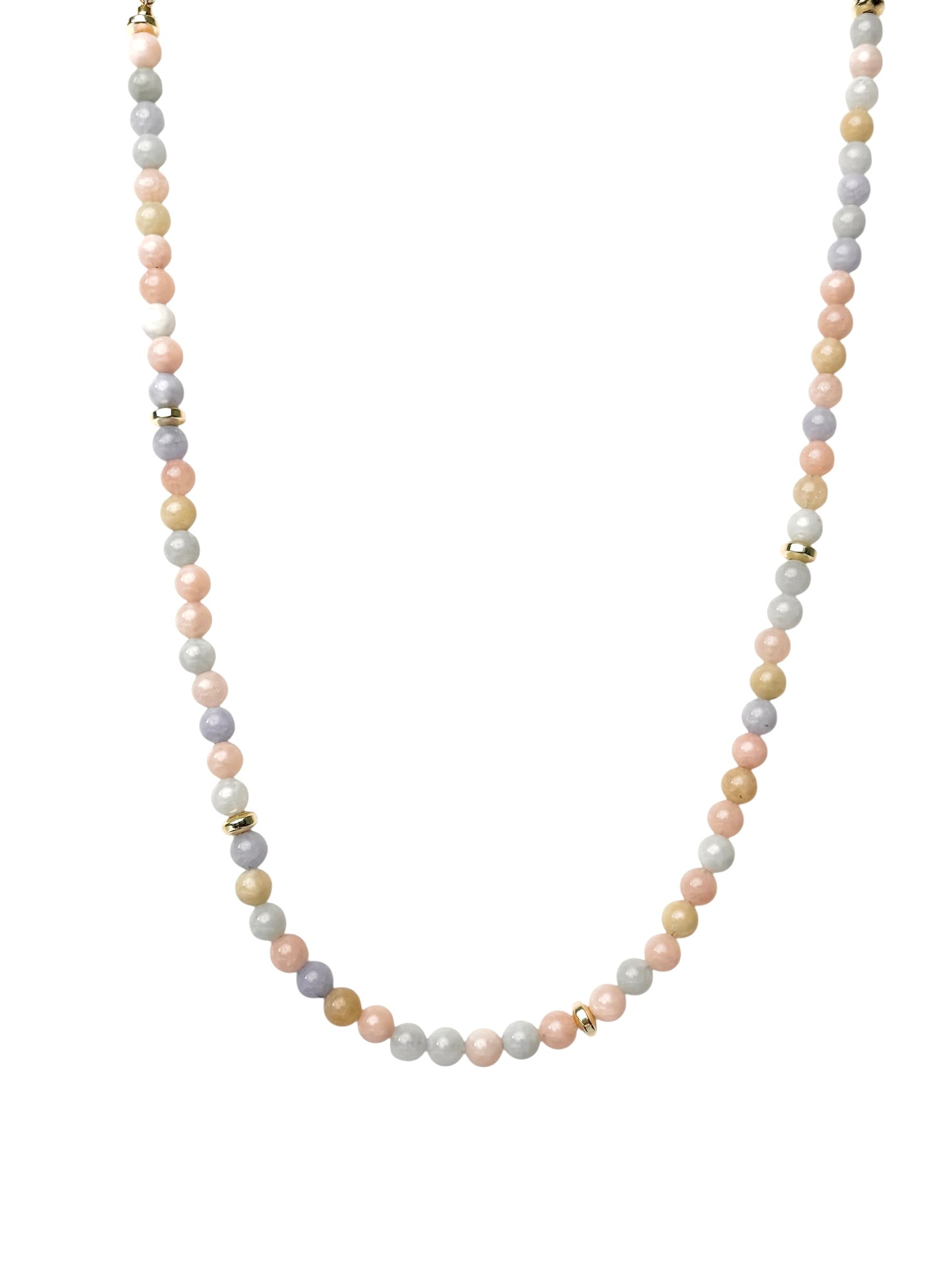 Blue and Pink Pastel Morganite Dyed Jade Necklace