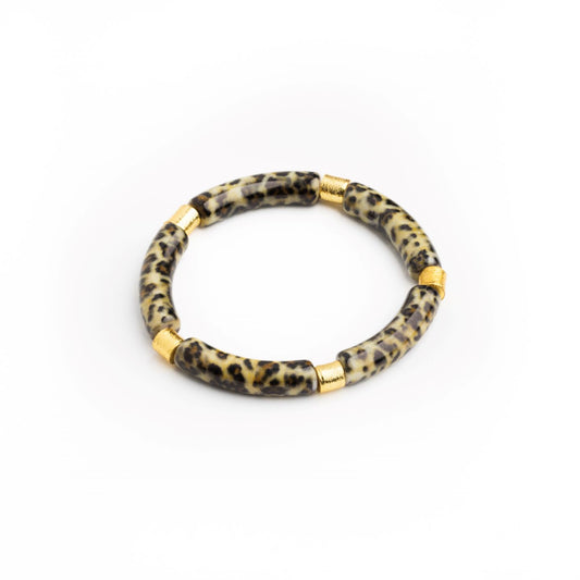 Cheetah Acrylic Bangle Bracelet