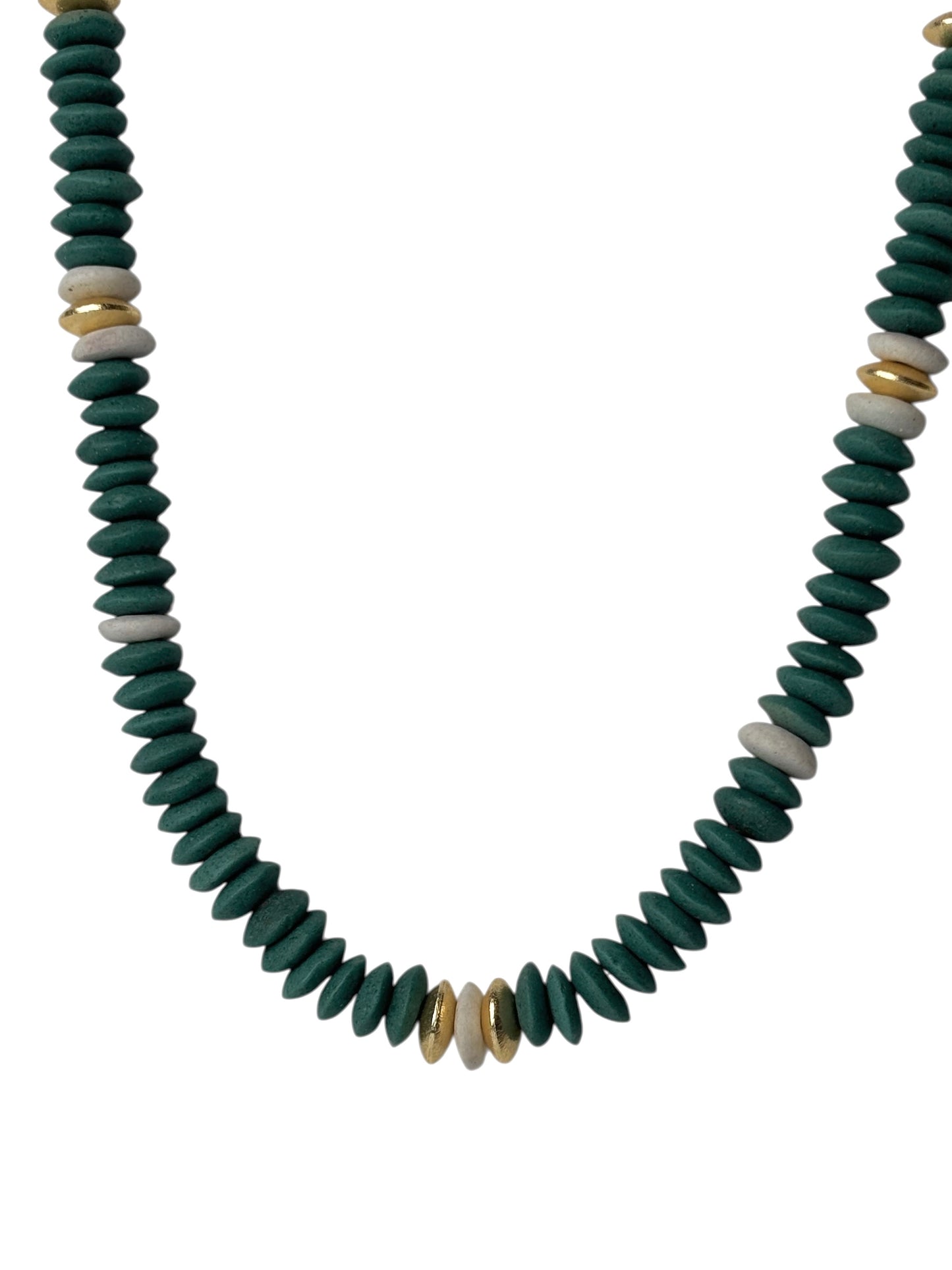 Chunky Green Ashanti Bead Necklace