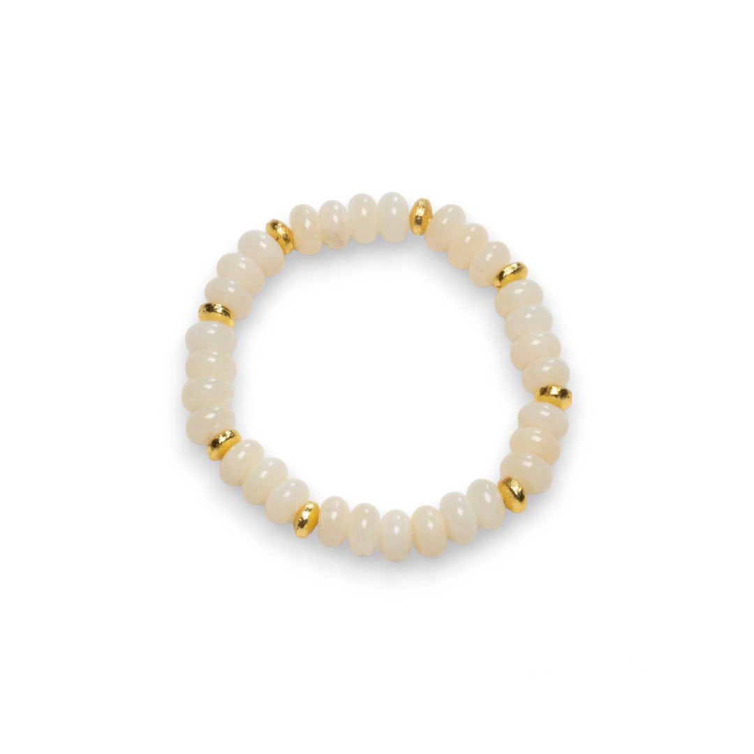 Creme and Gold Bead Bracelet