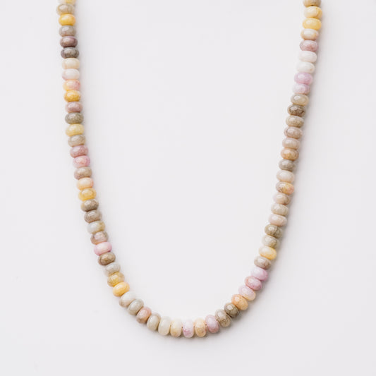 Mixed Purple and Cream Rondelle Bead Necklace