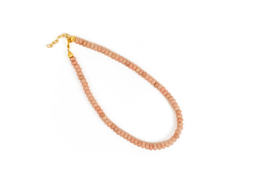 Dusty Pink Jade Bead Necklace