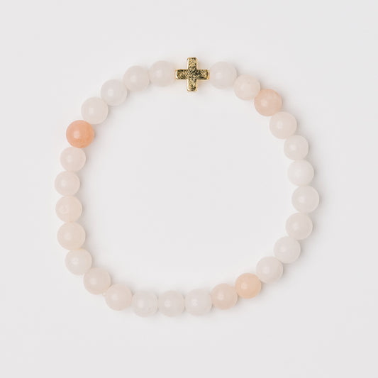 Blush Stone Cross Bracelet