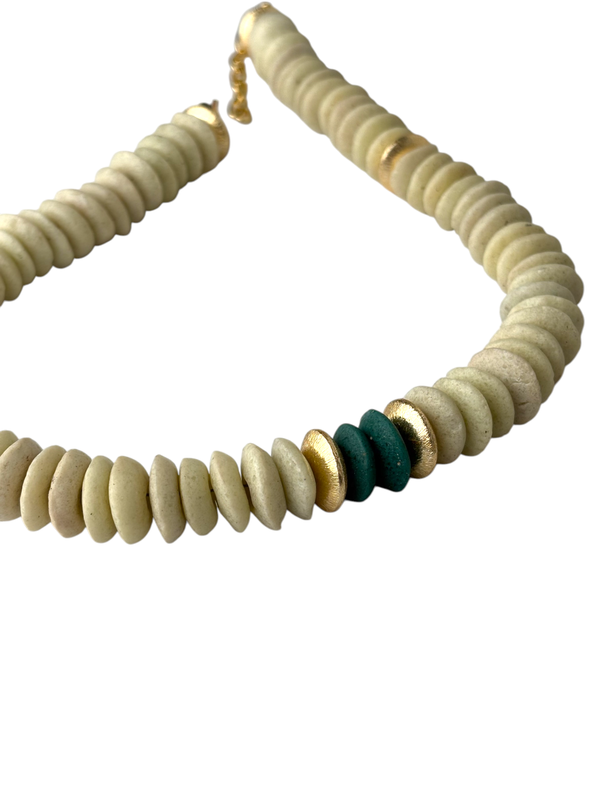 Cream Ashanti Saucer Bead Necklace