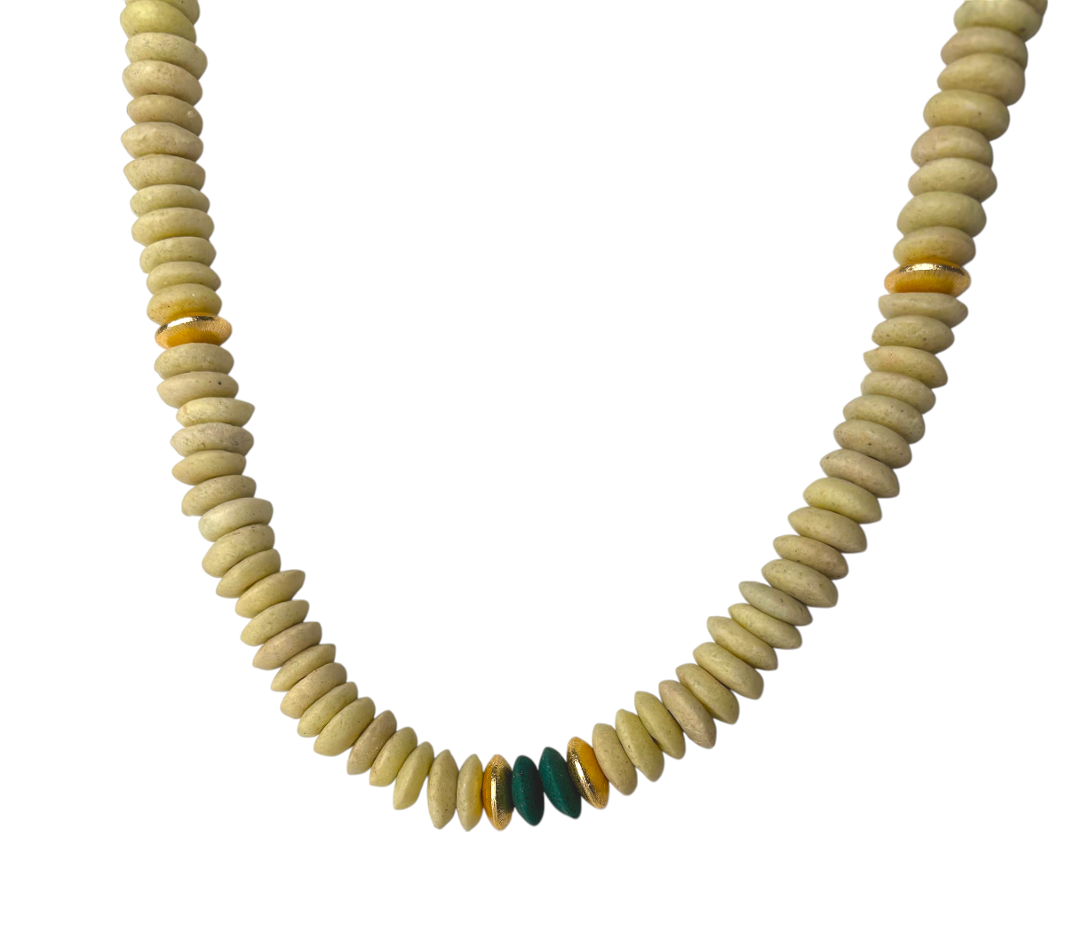 Cream Ashanti Saucer Bead Necklace