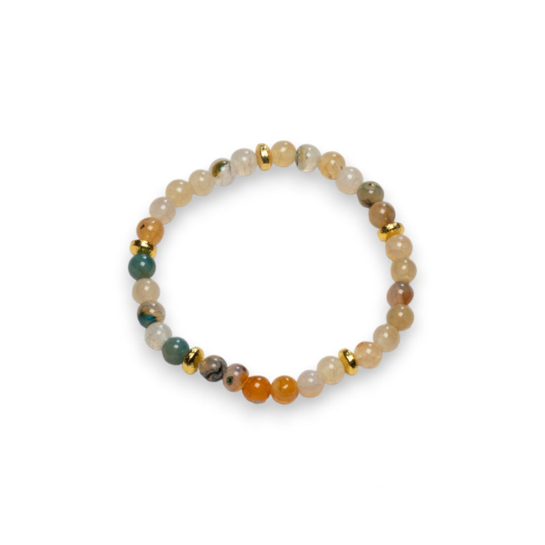 Fall Agate Bead Bracelet