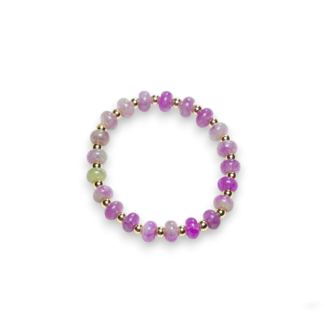 Grape Candy and Gold Bead Bracelet