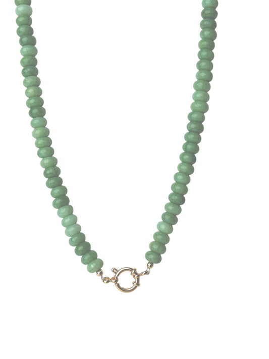 Green Rondelle Bead Necklace