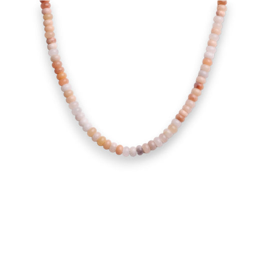 Mixed Blush Jade Rondelle Bead Necklace