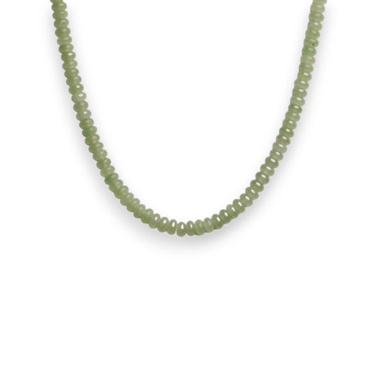 Mossy Green Jade Bead Necklace