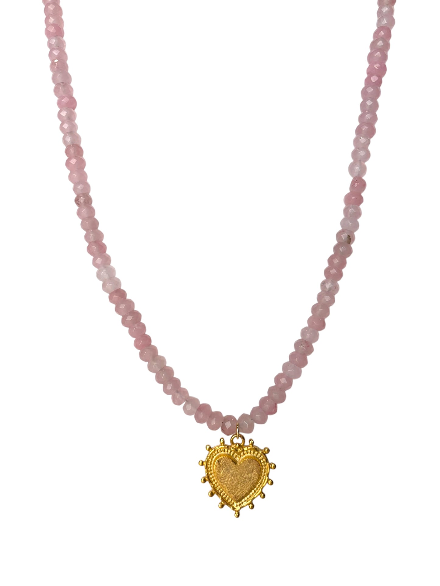 Pink Rose' Heart Necklace