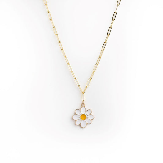 Sunny Daisy Charm Necklace
