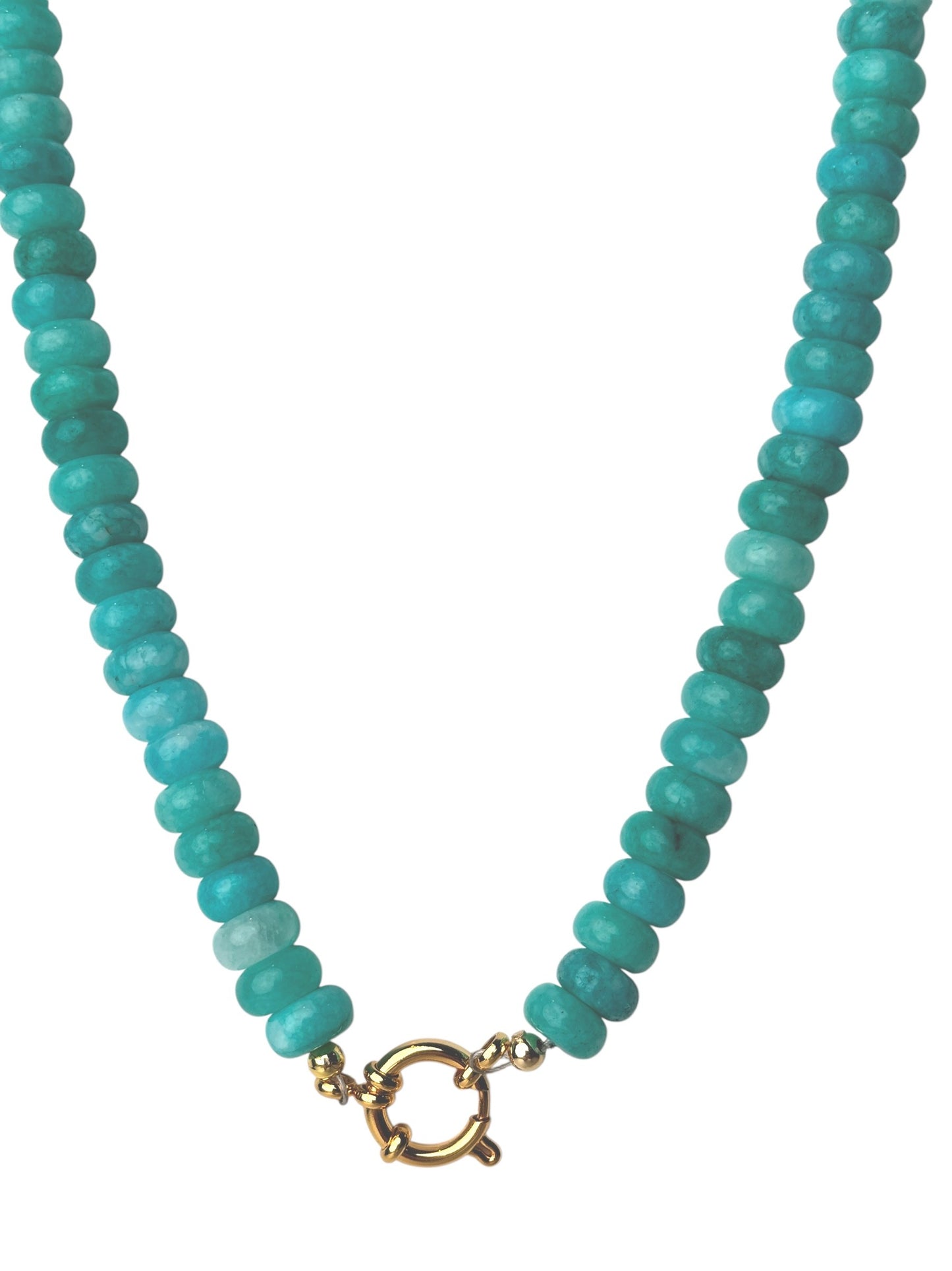 Teal Rondelle Beaded Necklace