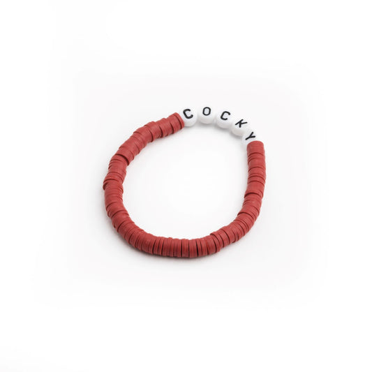 Garnet Heishi Bracelet - "Cocky" or " USC" lettering