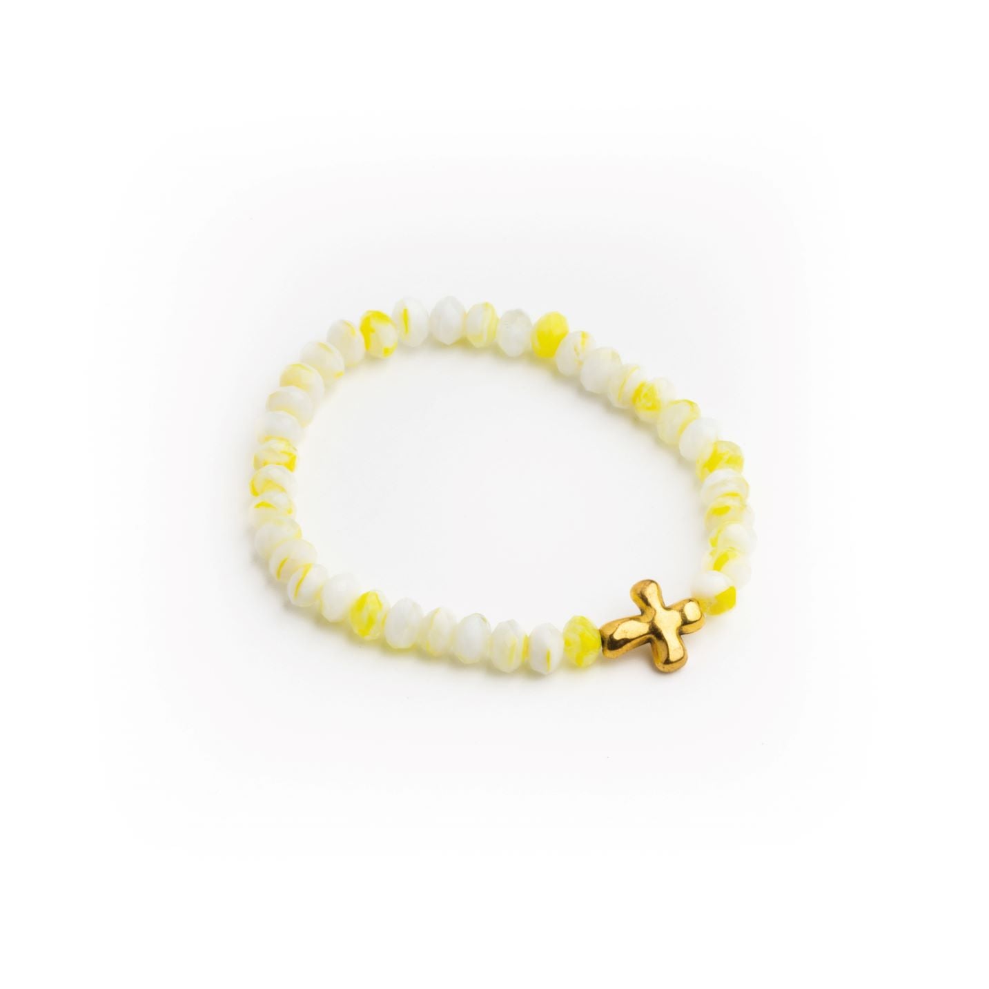 Yellow Crystal Cross Bracelet